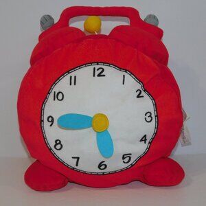 IKEA Hemmahos 12" Plush Red Alarm Clock Stuffed Throw Pillow cushion Toy Pop Art